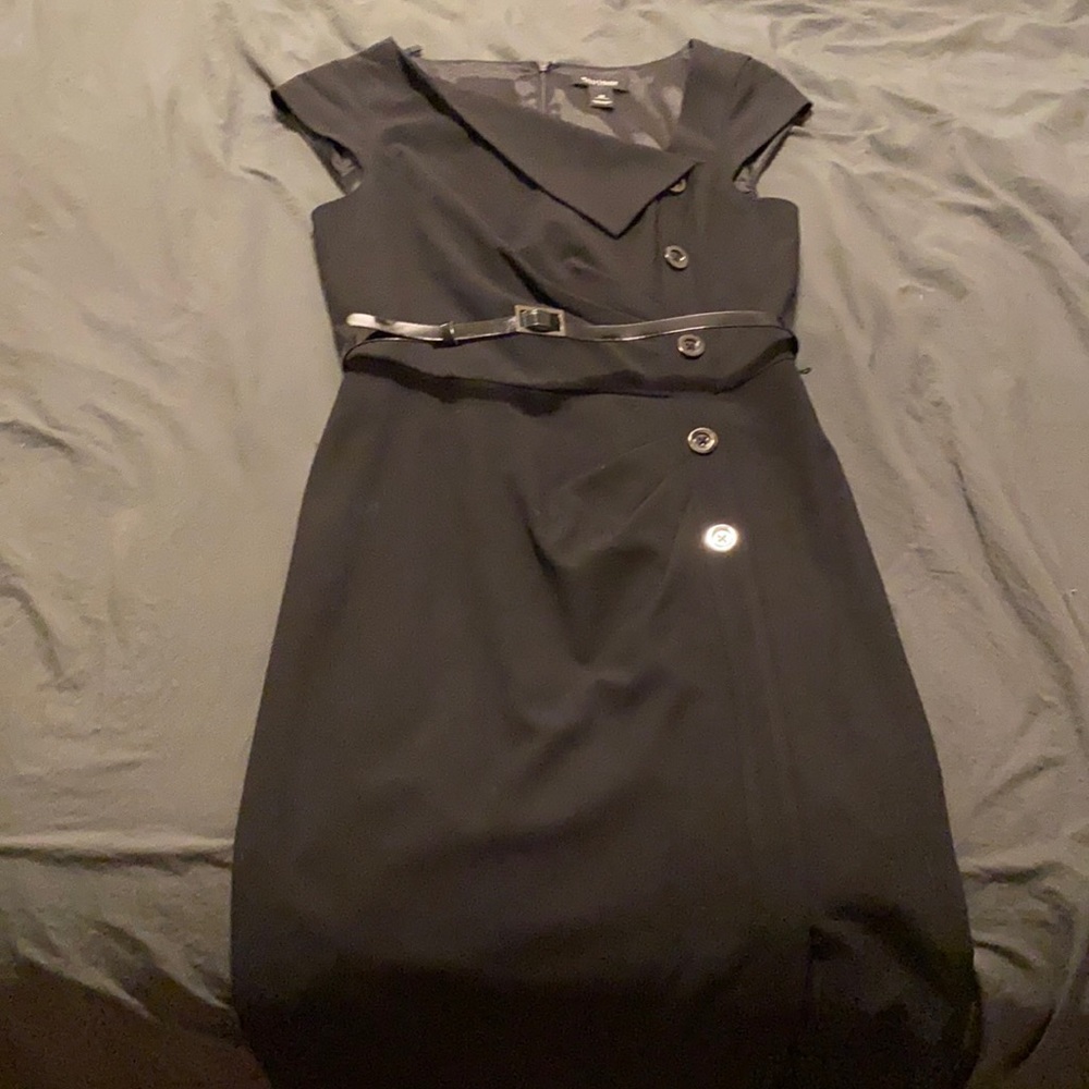 Black White House Black Market asymmetrical dress